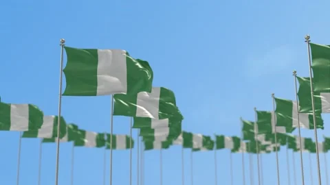 Nigeria Row Of Flags Animation Stock-Footage 148766210