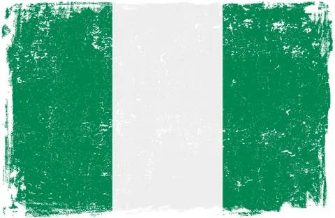 Nigeria Vector Flag on White Stock Illustration