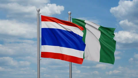 Nigeria waving flags Stock Footage 268689150