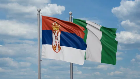 Nigeria waving flags Stock Footage 270058514