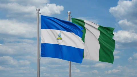 Nigeria waving flags Stock Footage 271125125