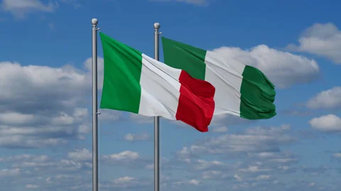 Nigeria waving flags Stock Footage 279693511