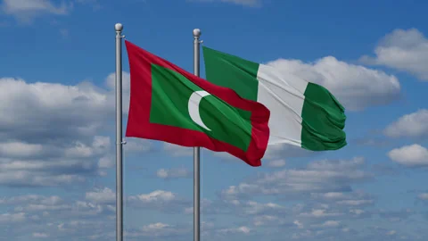 Nigeria waving flags Stock Footage 288141674