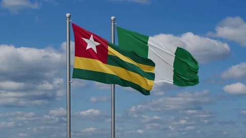 Nigeria waving flags Video stock 288168729