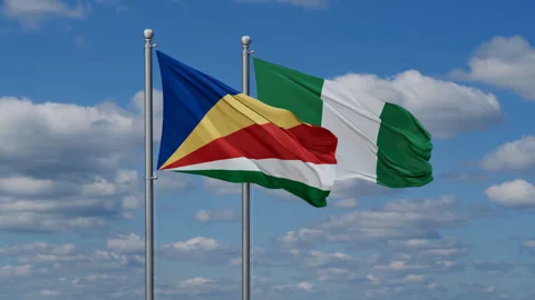 Nigeria waving flags Stock Footage 288626457
