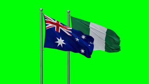 Nigeria waving flags Stock Footage 289633041