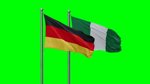 Nigeria waving flags Stock Footage 289640081