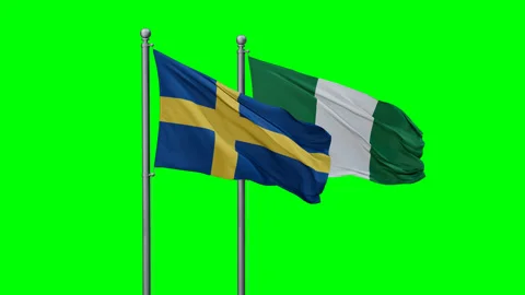 Nigeria waving flags Stock Footage 289659686