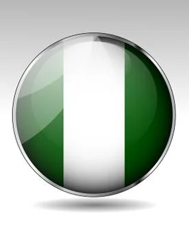 Nigeriai flag button Stock Illustration