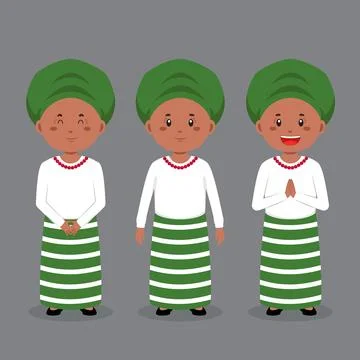 Nigerian Character with Various Expression Stock Illustration