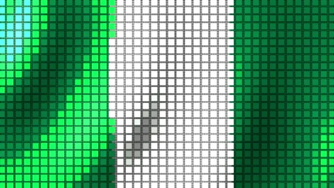 Nigerian flag background made of cubes. Seamless Animation 3D Stockbeeldmateriaal 203318433