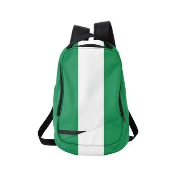 Nigerian flag backpack isolated on white Stock Photos