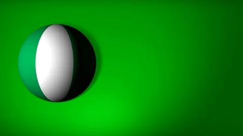 Nigerian flag in the form of a ball to roll Stock Footage 75367907