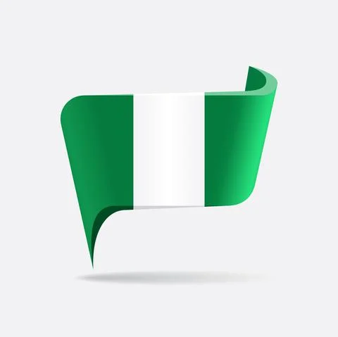 Nigerian flag map pointer layout. Vector illustration. Illustrazione stock