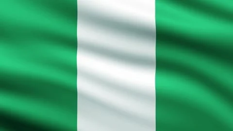 Nigerian flag waving full screen background animation Stock Footage 265039126