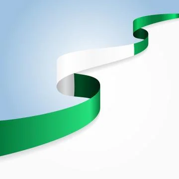 Nigerian flag wavy abstract background. Vector illustration. Stock Illustration
