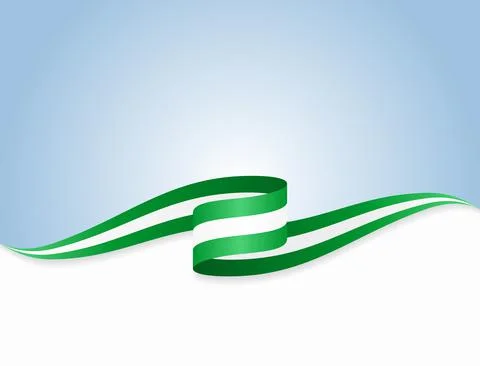 Nigerian flag wavy abstract background. Vector illustration. Stock Illustration