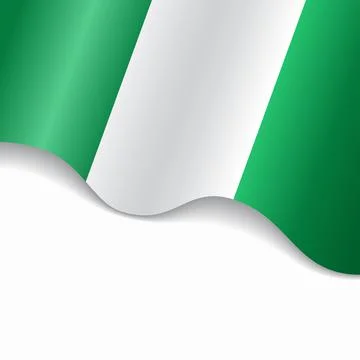 Nigerian flag wavy abstract background. Vector illustration. Stock Illustration