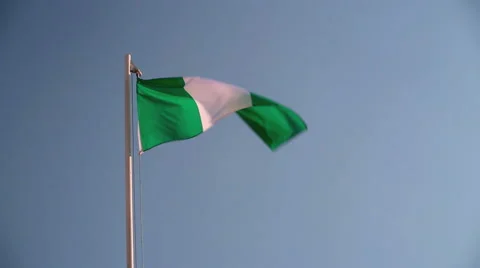 Nigerian flag in the wind Stock Footage