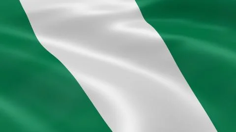 Nigerian flag in the wind 스톡 사진