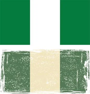 Nigerian grunge flag. Vector Stock Illustration