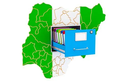 Nigerian national database concept, 3D rendering Illustrazione stock