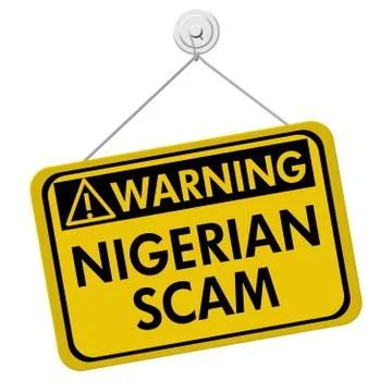Nigerian Scam Warning Sign Stock Illustration