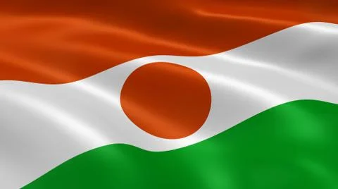 Nigerien flag in the wind Foto stock