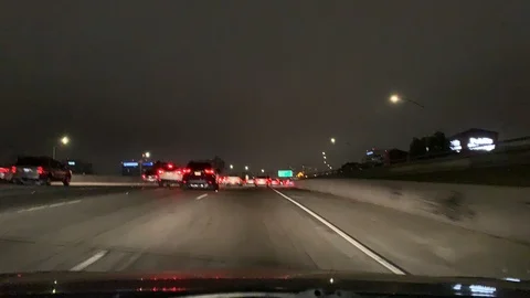 Night 101 freeway Stock Footage 113646649