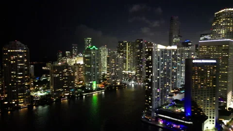 Night above Miami Stock Footage 237364305