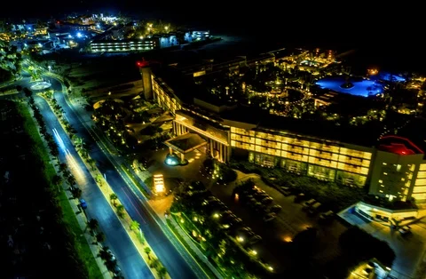 Night Aerial Drone Hyperlapse Omnia Resort, Los Cabos, Mexico. 스톡 동영상 108964253
