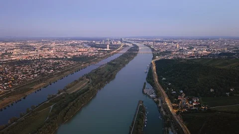 Night aerial hyperlapse of Vienna Stock Footage 116123752
