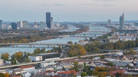 Night aerial hyperlapse Vienna Stock Footage 301727435