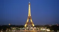 Night Aerial View Eiffel Tower Paris City Overlook Pont d'Iena Destination HD Footage