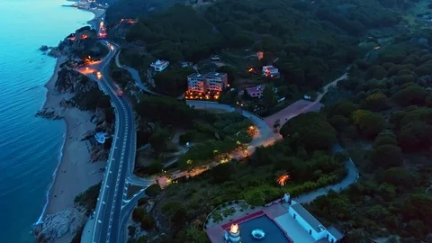 Night aerial view Stock Footage 76361150