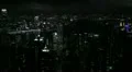 Night Aerial View of Hong Kong Island Skyline, Victoria Harbour, Kowloon HD Footage