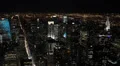 Night Aerial View New York City Midtown Skyline Chrysler Citigroup Fifth Avenue HD Footage