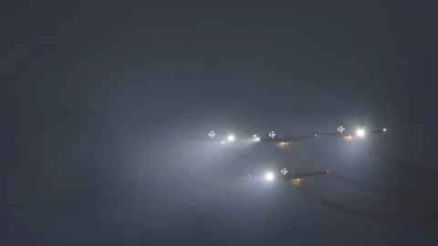 Night Airshow formation 스톡 동영상 347653828