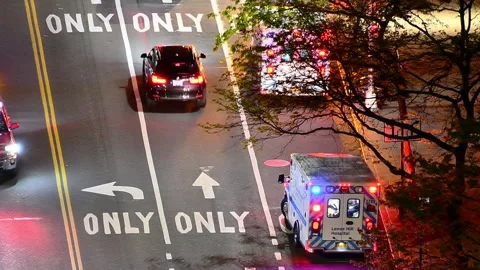 Night Ambulance Stock Footage 130456094