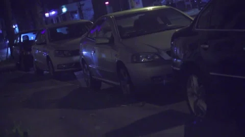 At Night with Anamorphic Flares Stock Footage 42305560
