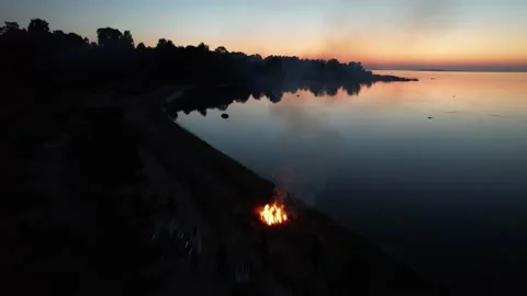 Night of Ancient Bonfires. Stock Footage 223767221