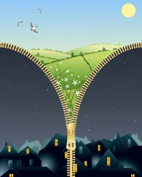 Night and day Stock Illustration