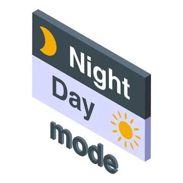 Night and day mode switch button showing sun and moon icons Illustrazione stock
