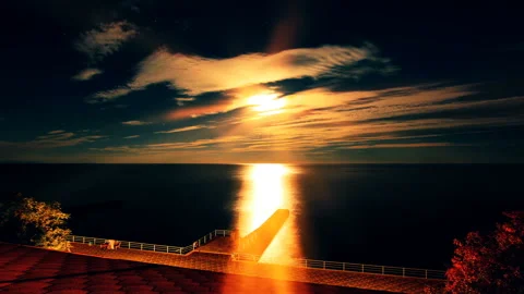 Night and the sea Stock Footage 120778255