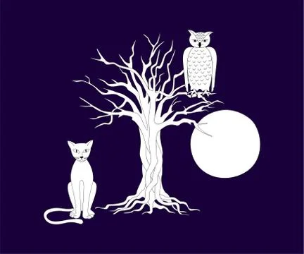 Night animals Stock Illustration