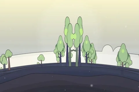 Night arctic shore leafy canopy environment scenic stock video background with e 스톡 동영상 338384368