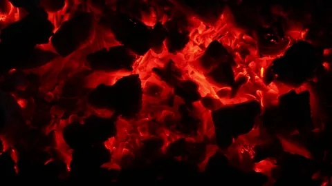 Night ash charcoal fire Video stock 90044049