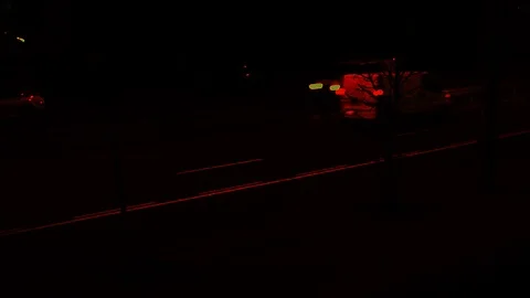 Night Auto Silhouettes In Fast Motion On The Front Diagonally Viewing Stock Footage 91385647