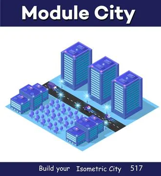 Night background isometric smart blue 3D illustration. Ilustración de archivo