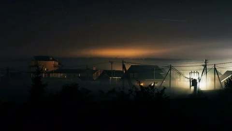 Night background of spooky silhouette Stock Footage 80901481